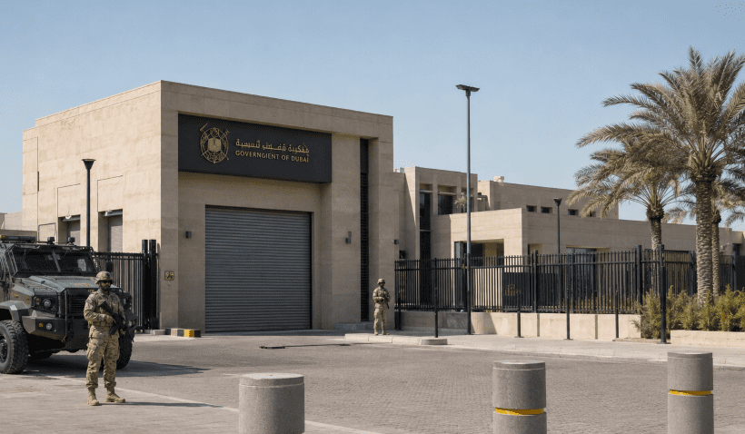 Persiana enrollable antibalas certificada FB6-NS EXR5-NS para embajadas y edificios gubernamentales en Emiratos Árabes Unidos CBX Security